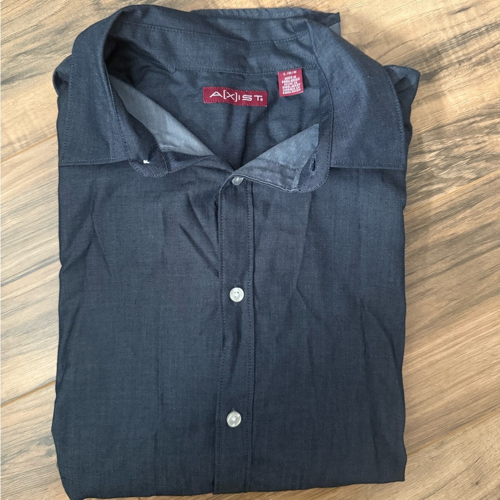 Axist Men's Dark Gray Casual Button Down Shirt